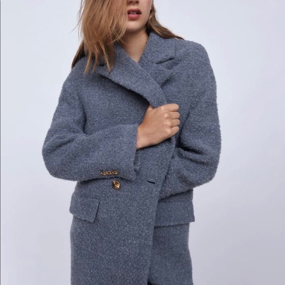 🌸Zara blue coat with gold buttons - Picture 4 of 10